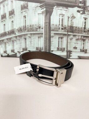 Coach 64840 Double-Sided Pin Buckle Leather Belt Black